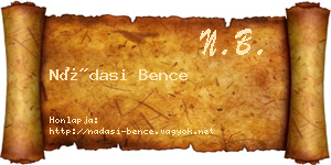 Nádasi Bence névjegykártya