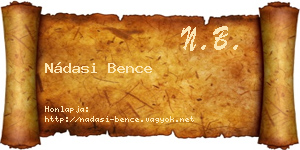 Nádasi Bence névjegykártya